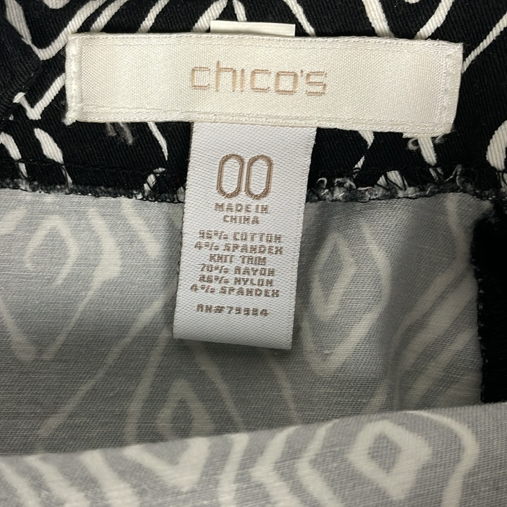 Chico’s Black and White Skirt Chico”s Size 00 Equivalent to XS - Picture 5 of 12